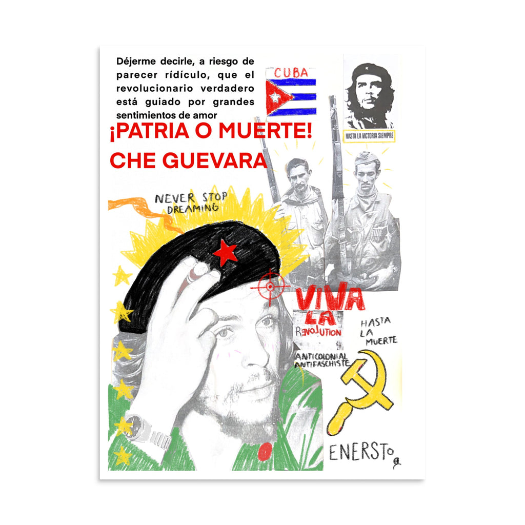 Affiche art digital collage Che Guevara ZeykkaStudio