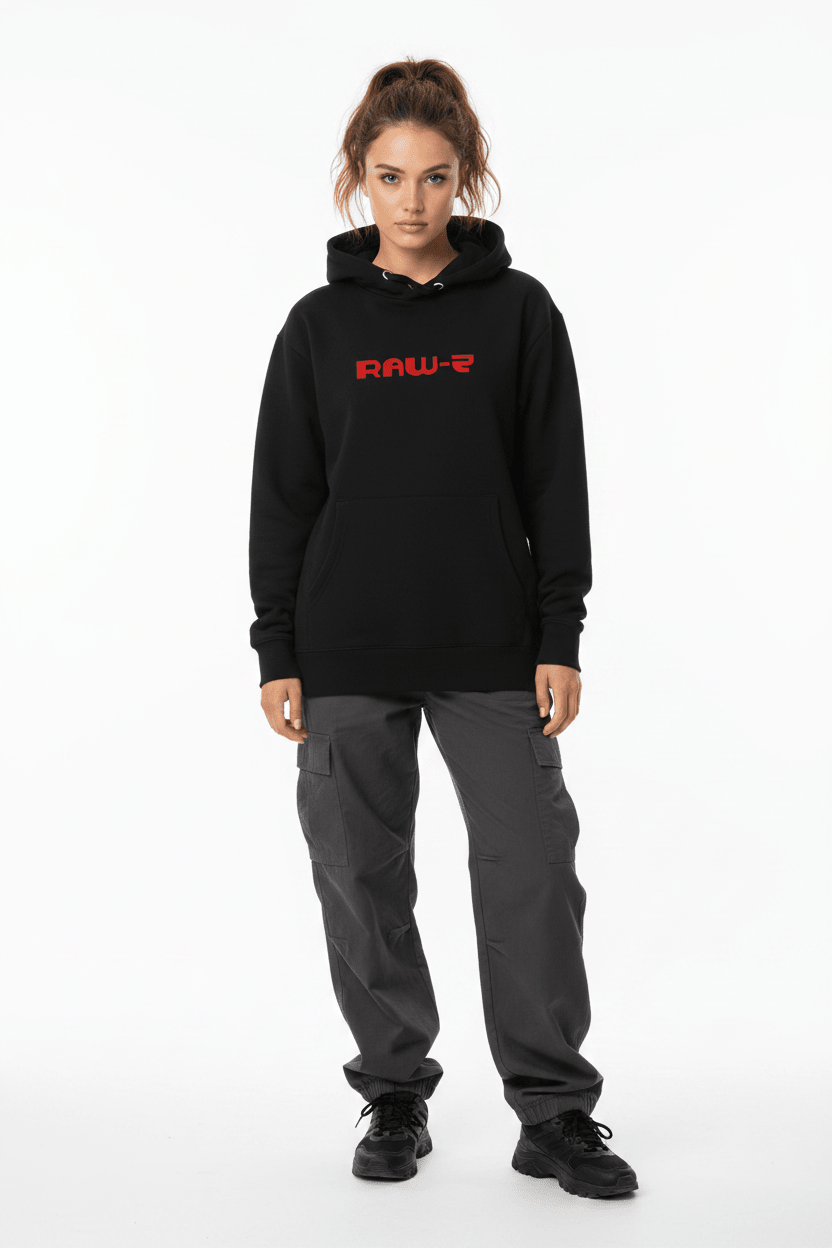 Sweat à capuche streetwear noir détail dos ZeykkaStudio