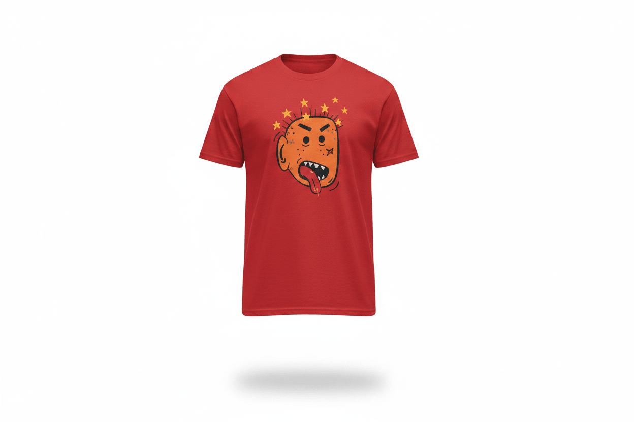 T-shirt streetwear Pop-Art Visage Orange ZeykkaStudio Lyon