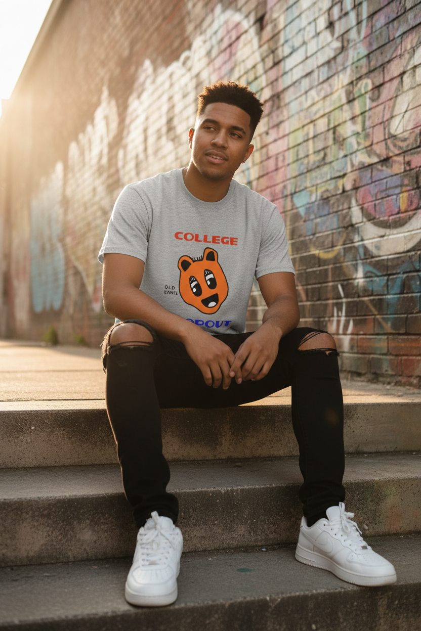 ZEYKKA T-Shirt College Dropout - Mockup Urbain